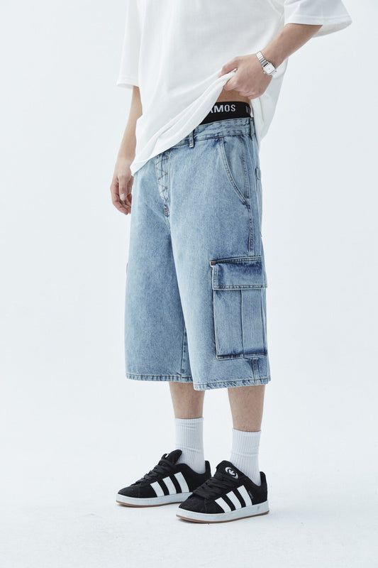 Oversized Denim Bermuda Shorts 40-433