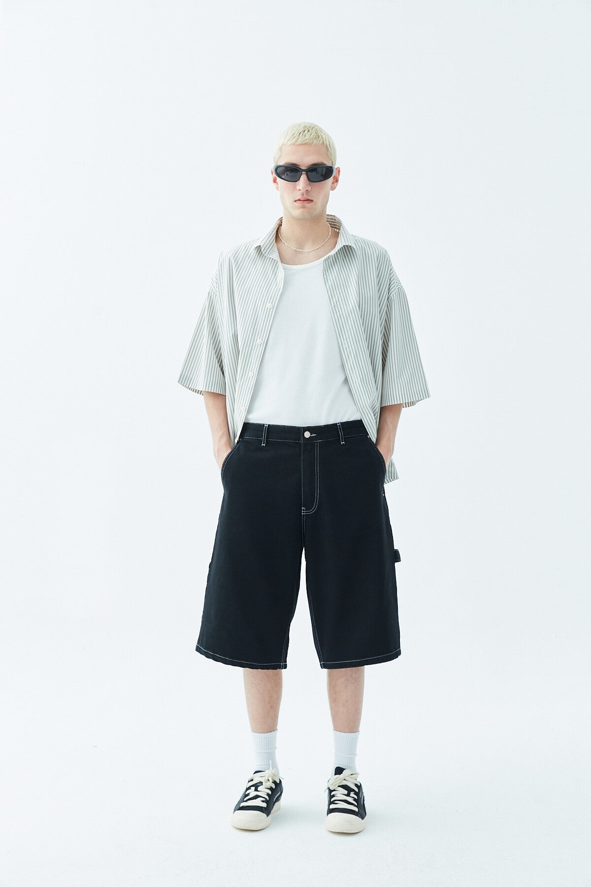 Oversized Denim Bermuda Shorts