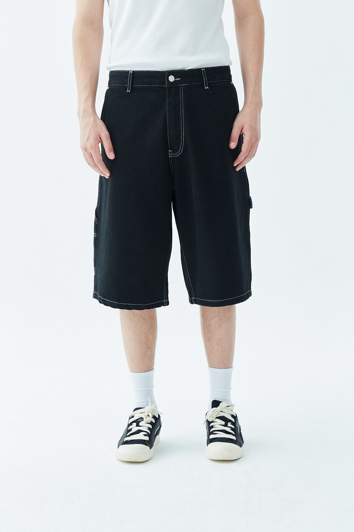 Oversized Denim Bermuda Shorts