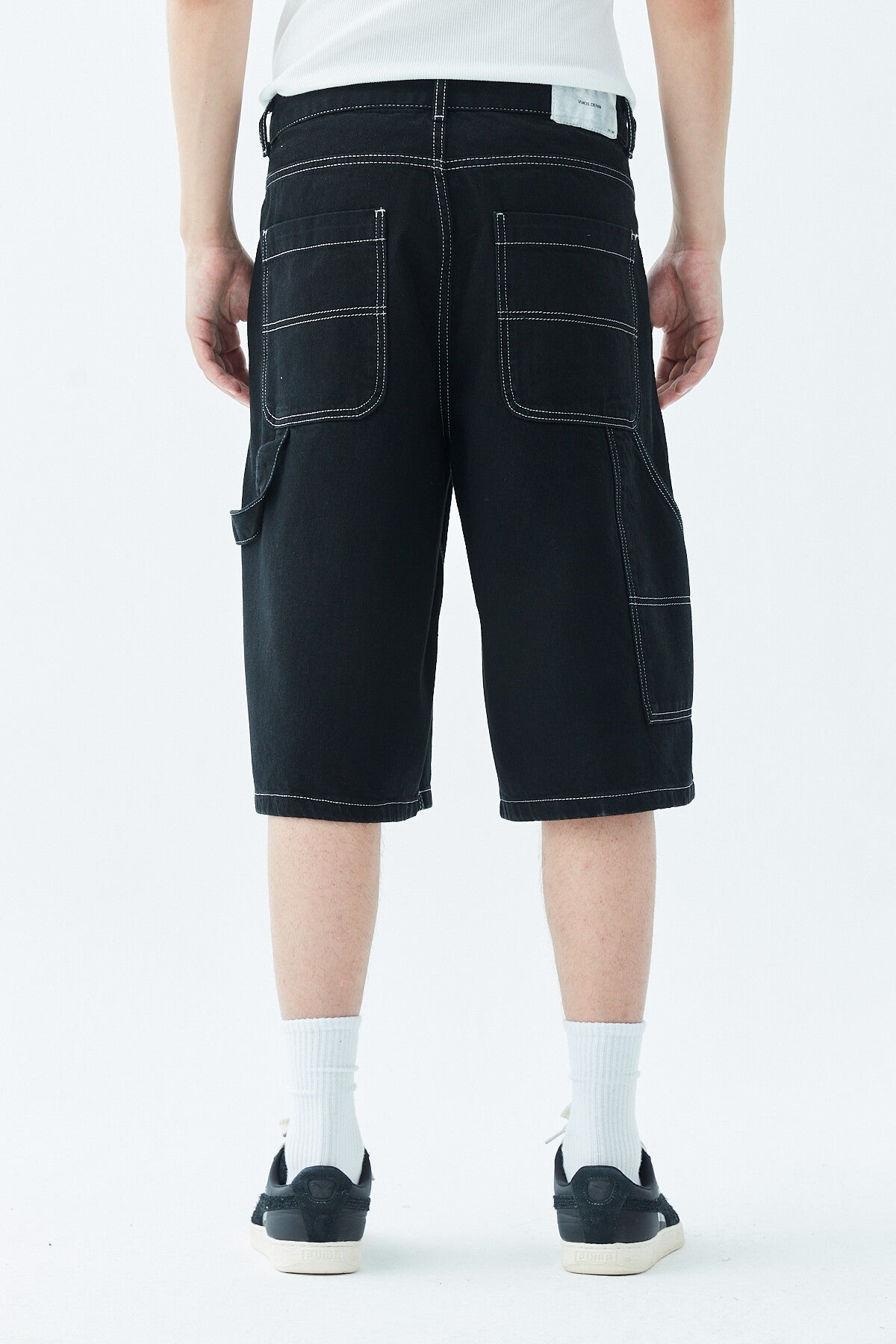 Oversized Denim Bermuda Shorts
