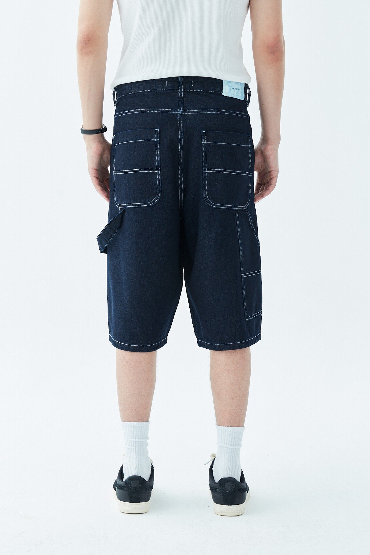 Oversized Denim Bermuda Shorts