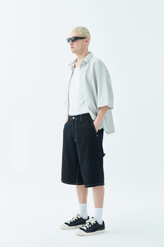 Oversized Denim Bermuda Shorts