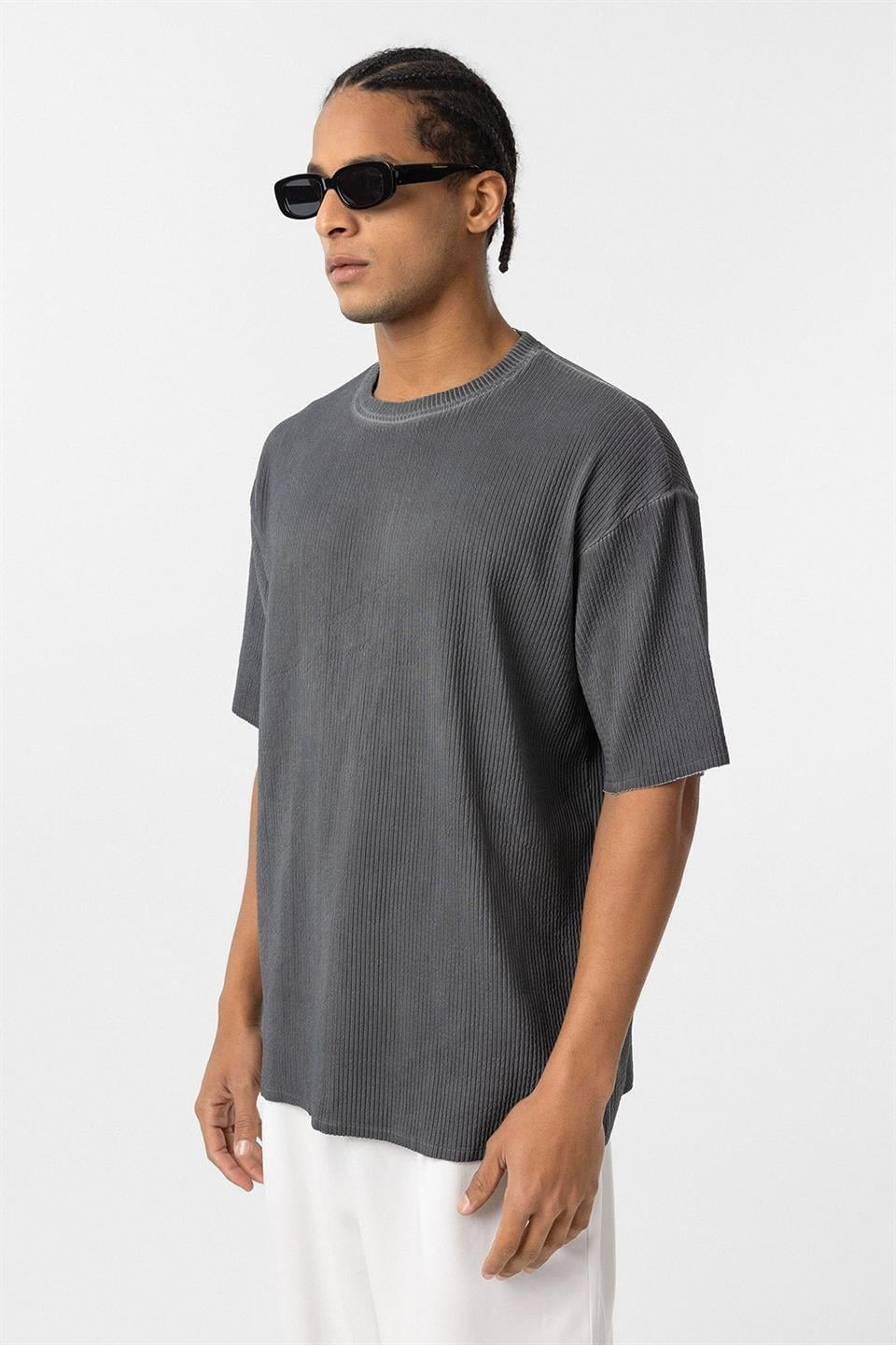 Machine-Washable Ottoman Basic Oversized T-Shirt