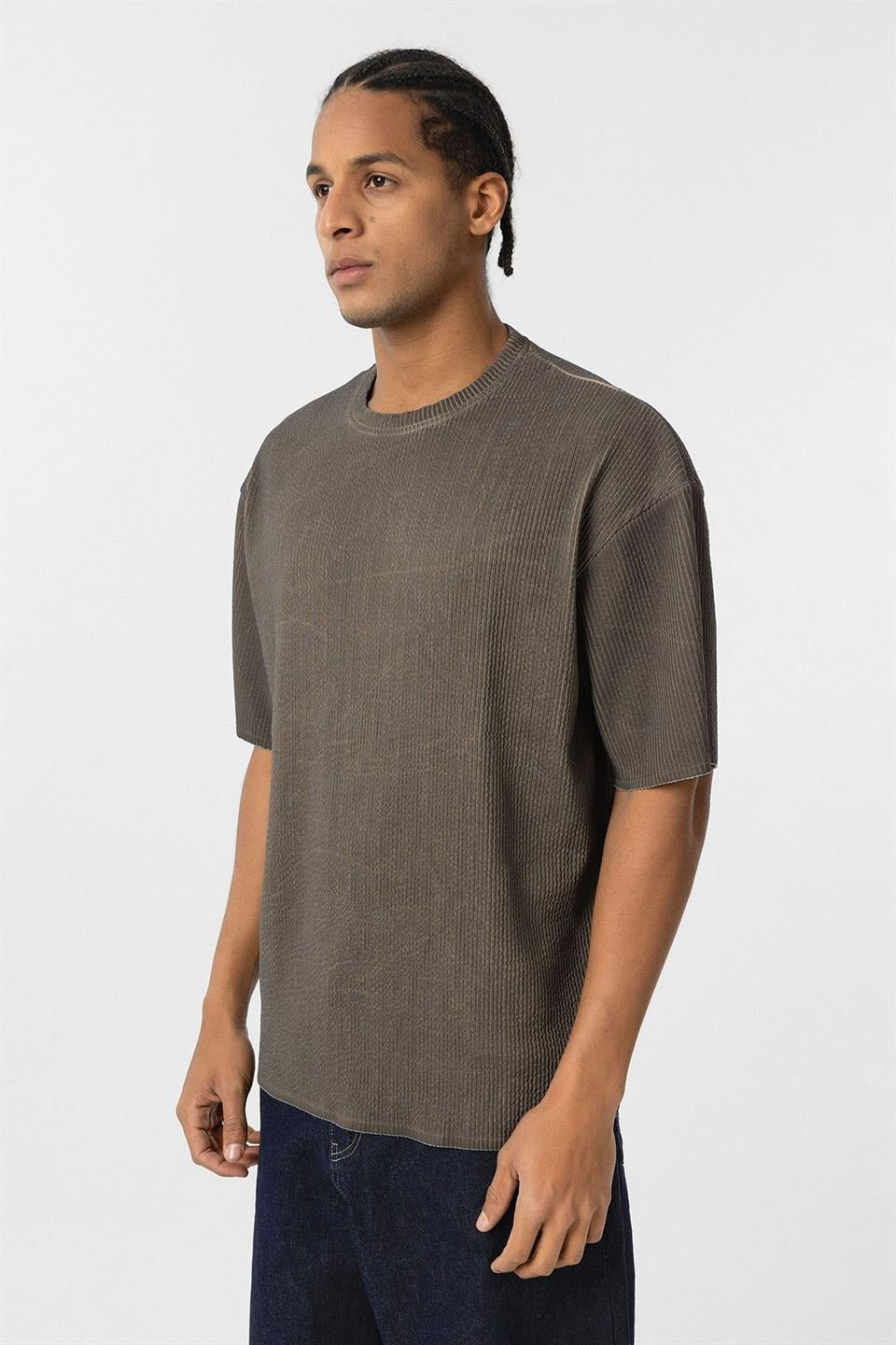 Machine-Washable Ottoman Basic Oversized T-Shirt