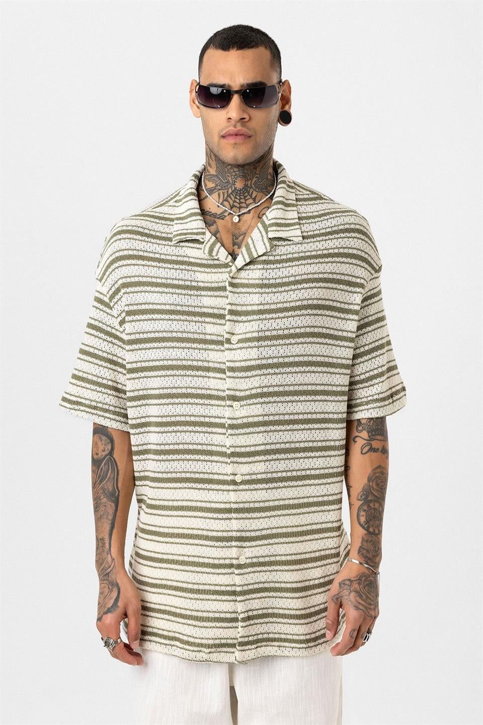 Oversized Striped Knit T-Shirt