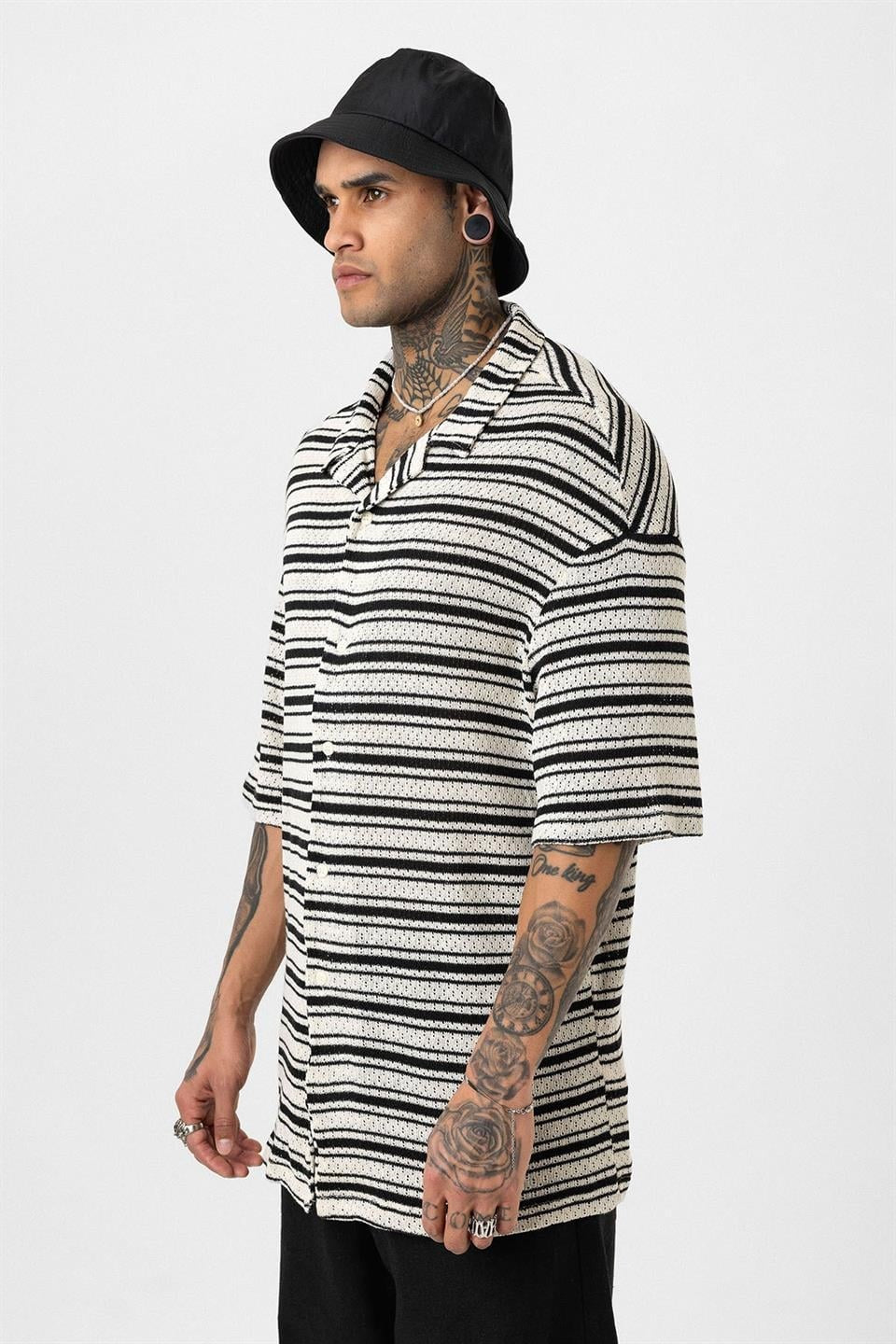 Oversized Striped Knit T-Shirt