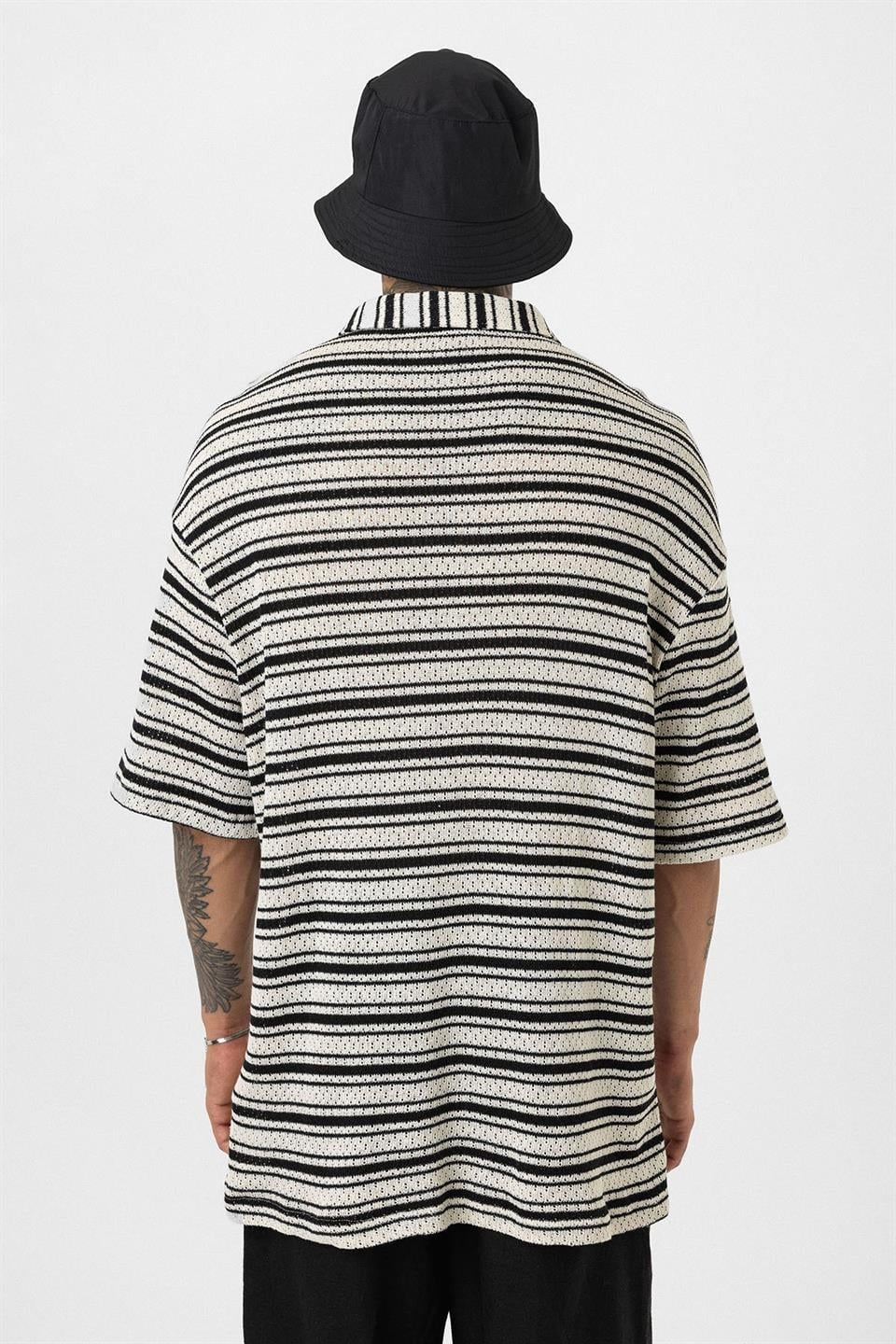Oversized Striped Knit T-Shirt