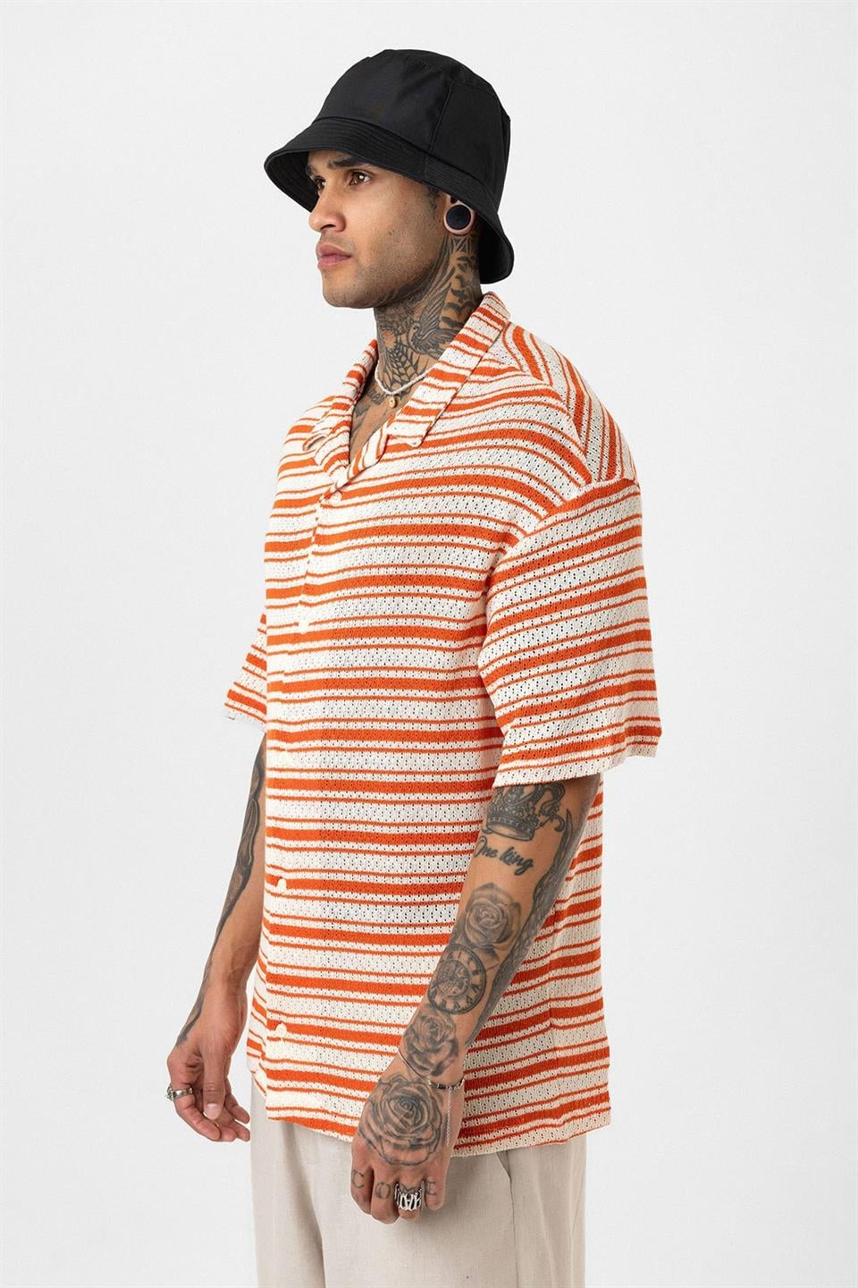 Oversized Striped Knit T-Shirt