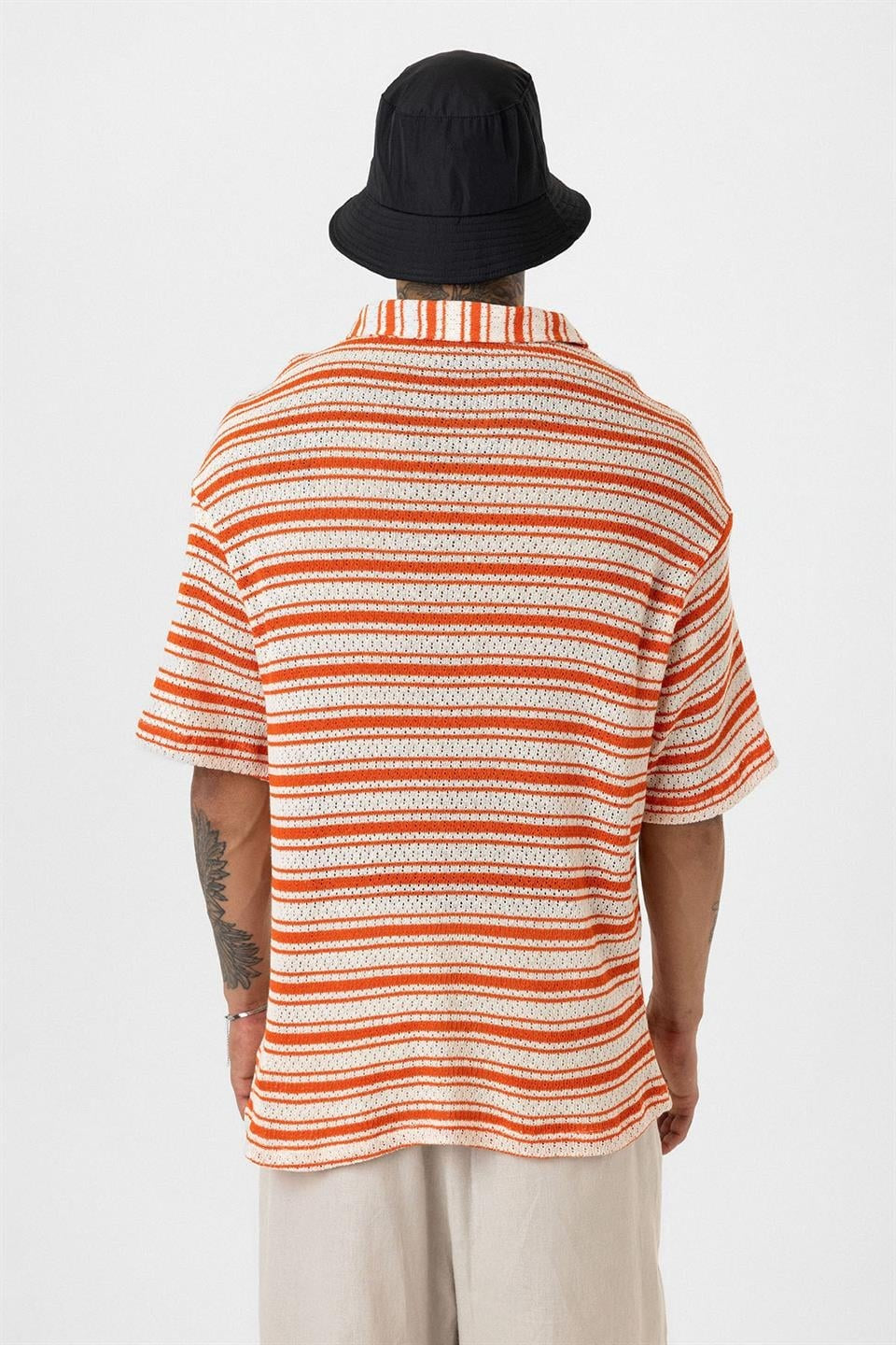 Oversized Striped Knit T-Shirt