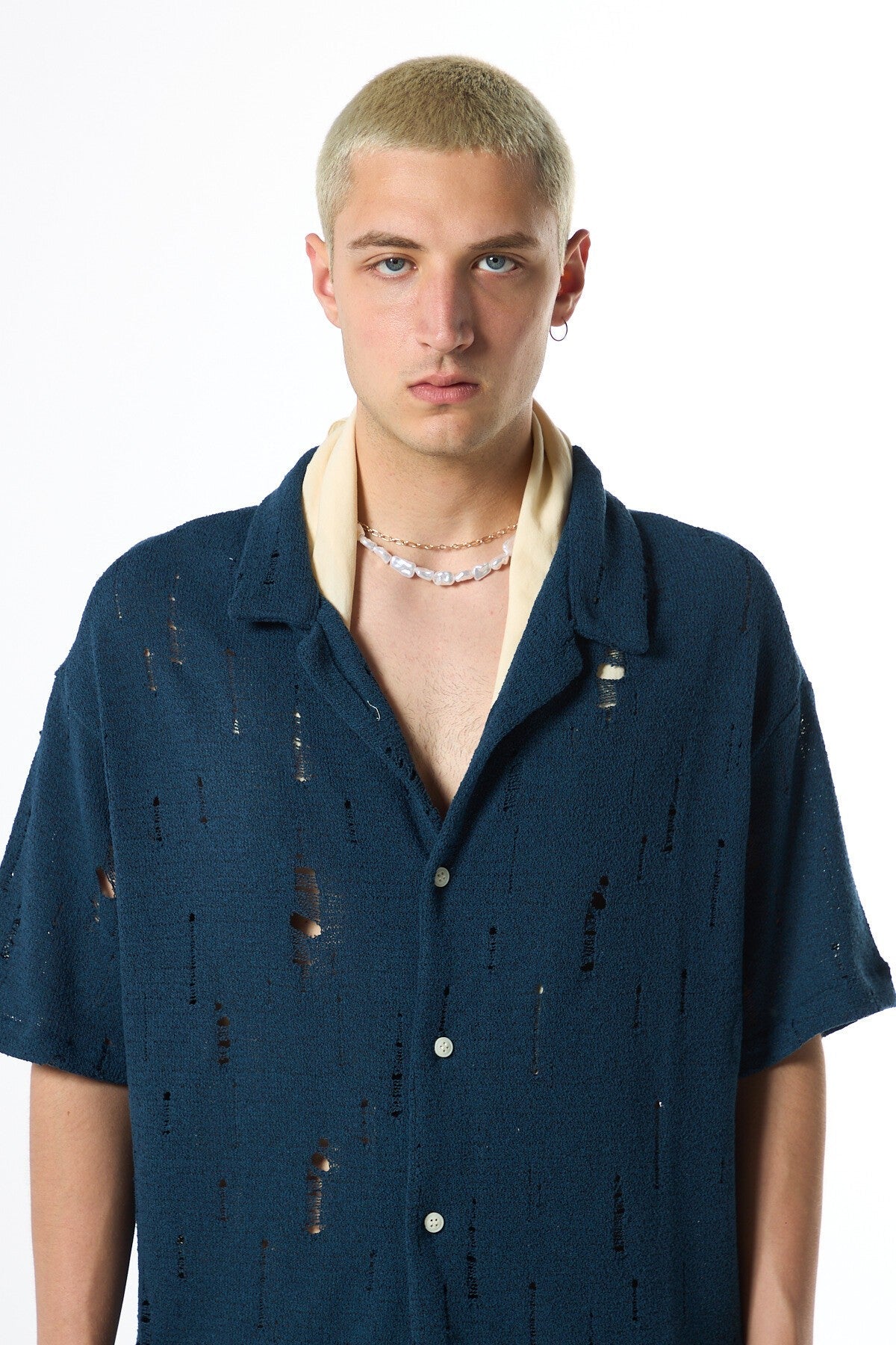 Oversized Knitted Shirt with Holes