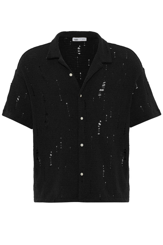 Oversized Knitted Shirt with Holes