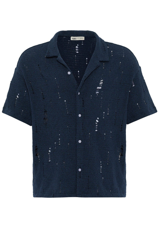 Oversized Knitted Shirt with Holes
