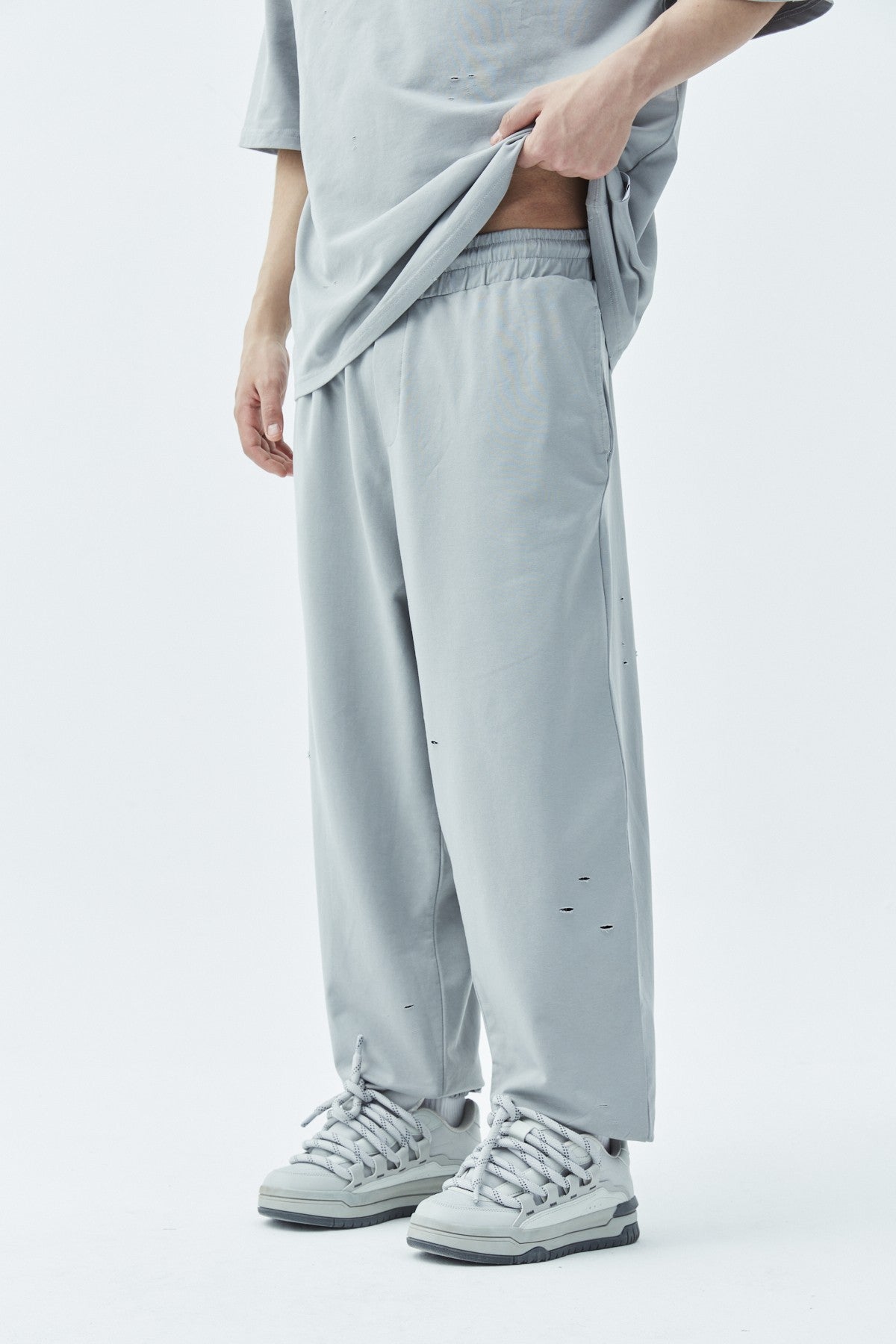 Oversized Sweatsuit Set with Cutout Details