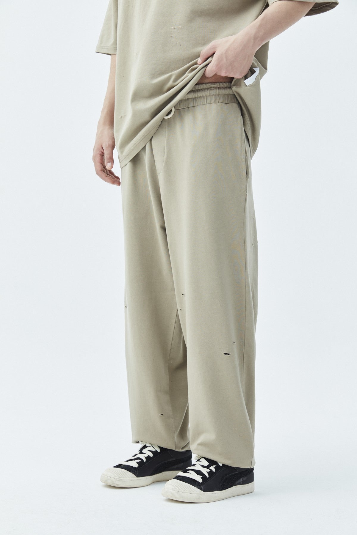 Oversized Sweatsuit Set with Cutout Details