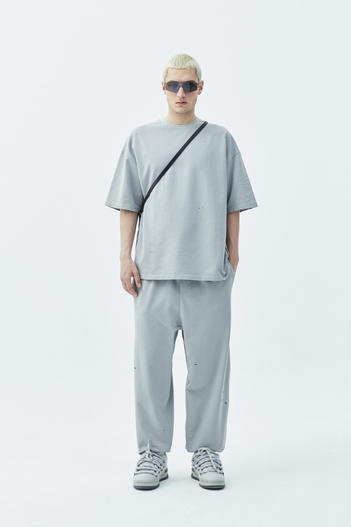 Oversized Sweatsuit Set with Cutout Details