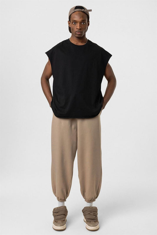 Basic Oversized Sweatpants with Elastic Cuffs