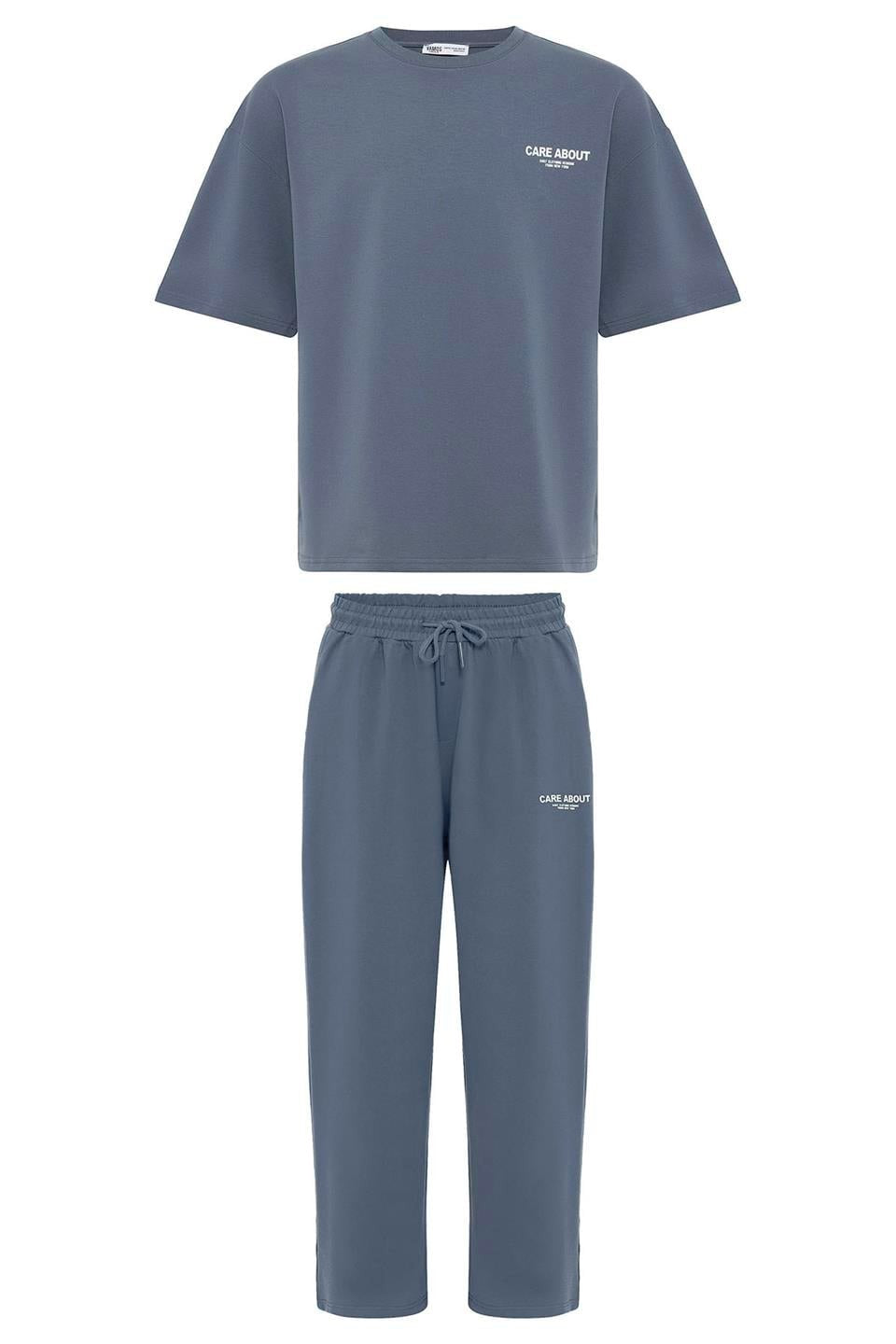 Care About Printed Oversized Sweatsuit Set - 40-573