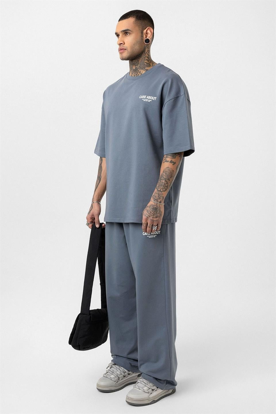 Care About Printed Oversized Sweatsuit Set - 40-573
