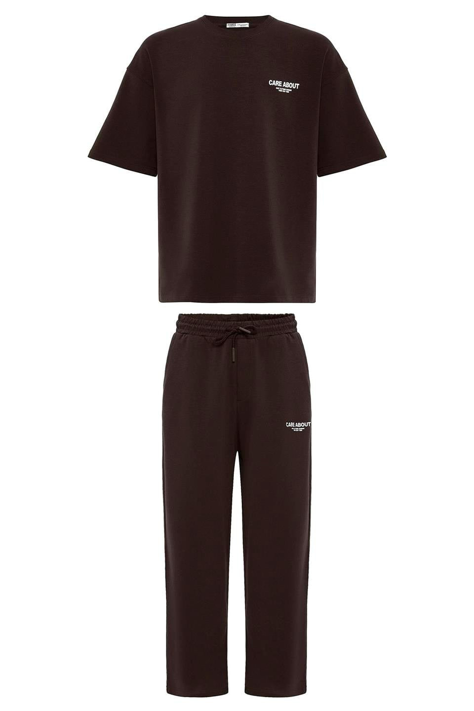 Care About Printed Oversized Sweatsuit Set - 40-573