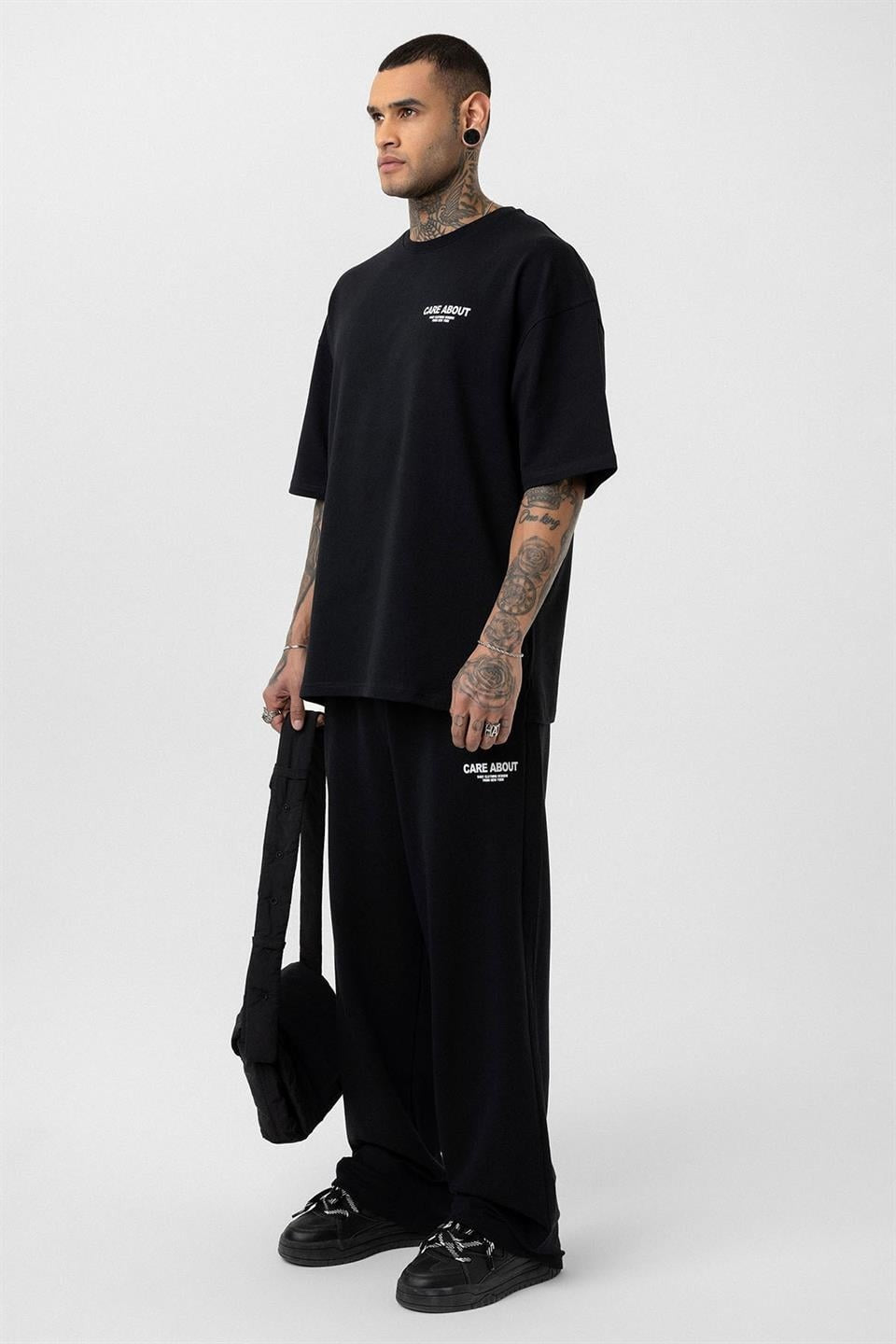 Care About Printed Oversized Sweatsuit Set - 40-573