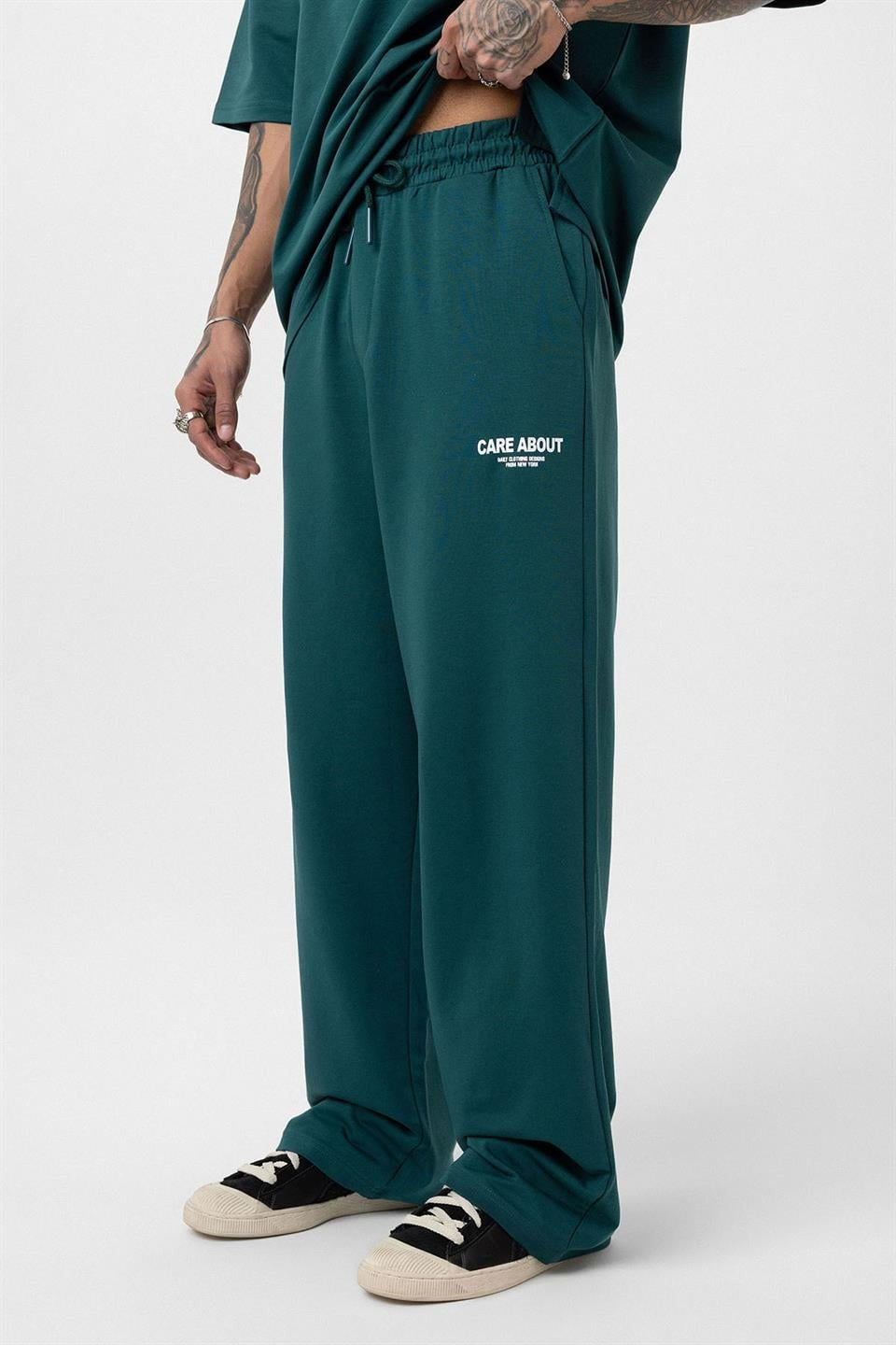 Care About Printed Oversized Sweatsuit Set - 40-573