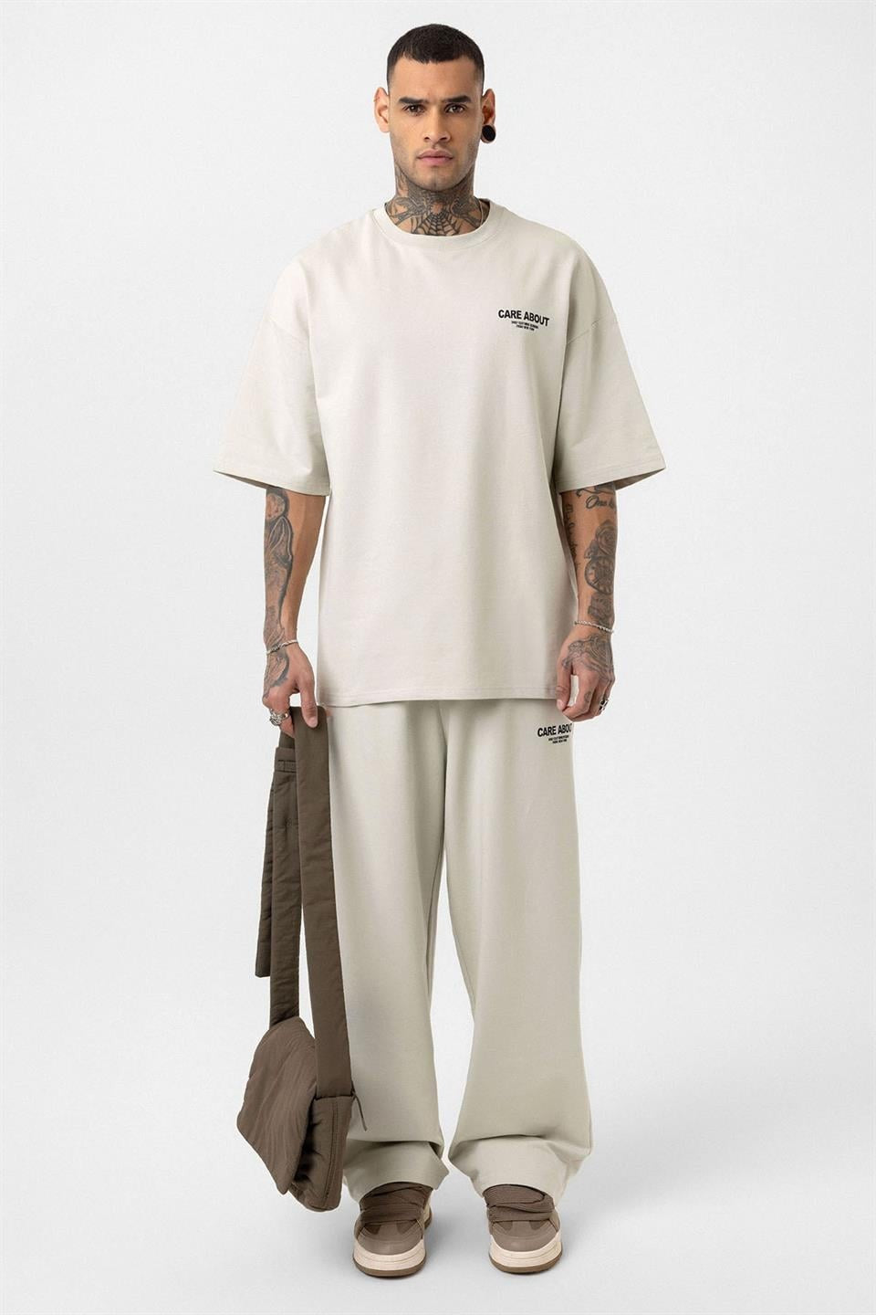 Care About Printed Oversized Sweatsuit Set - 40-573