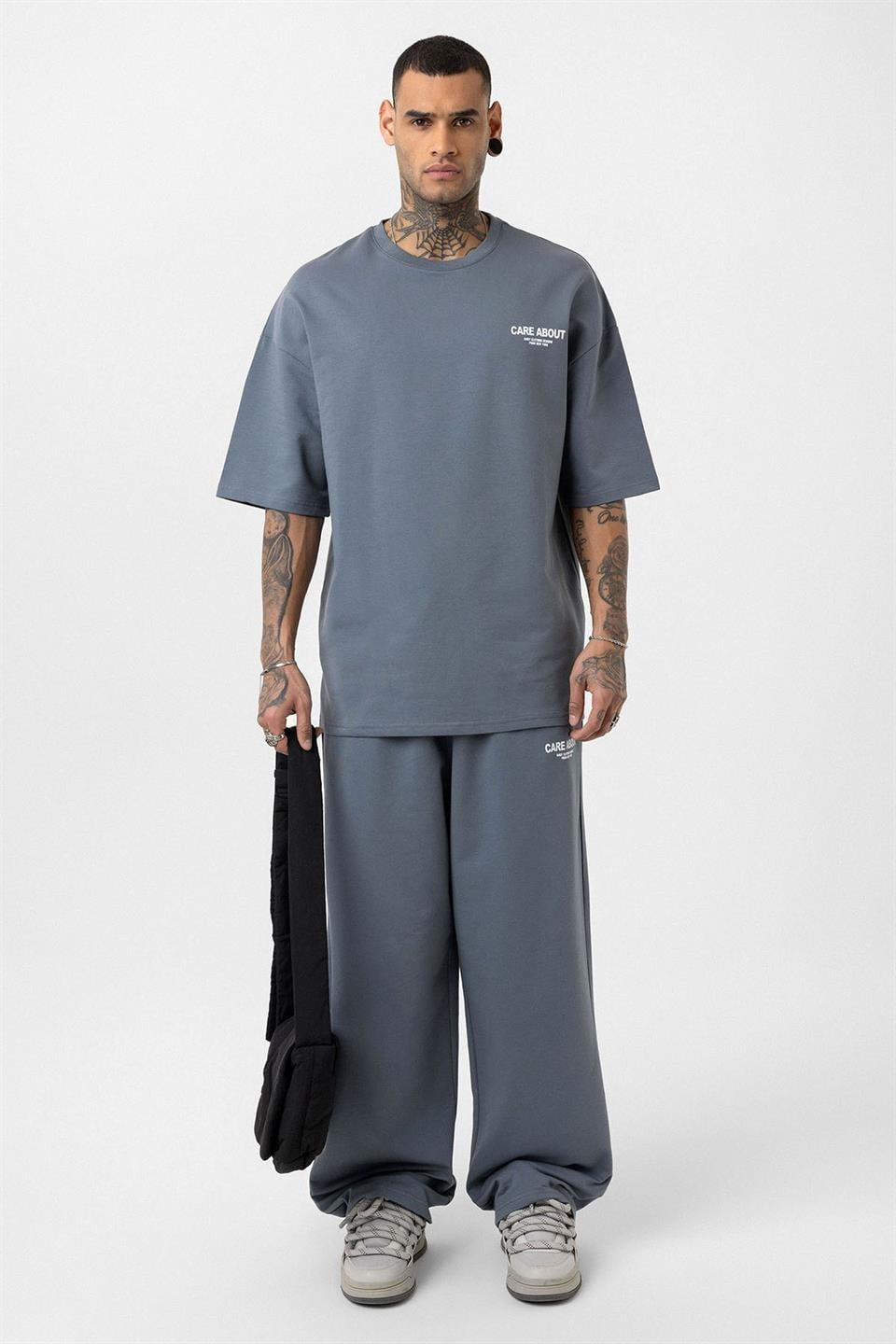 Care About Printed Oversized Sweatsuit Set - 40-573