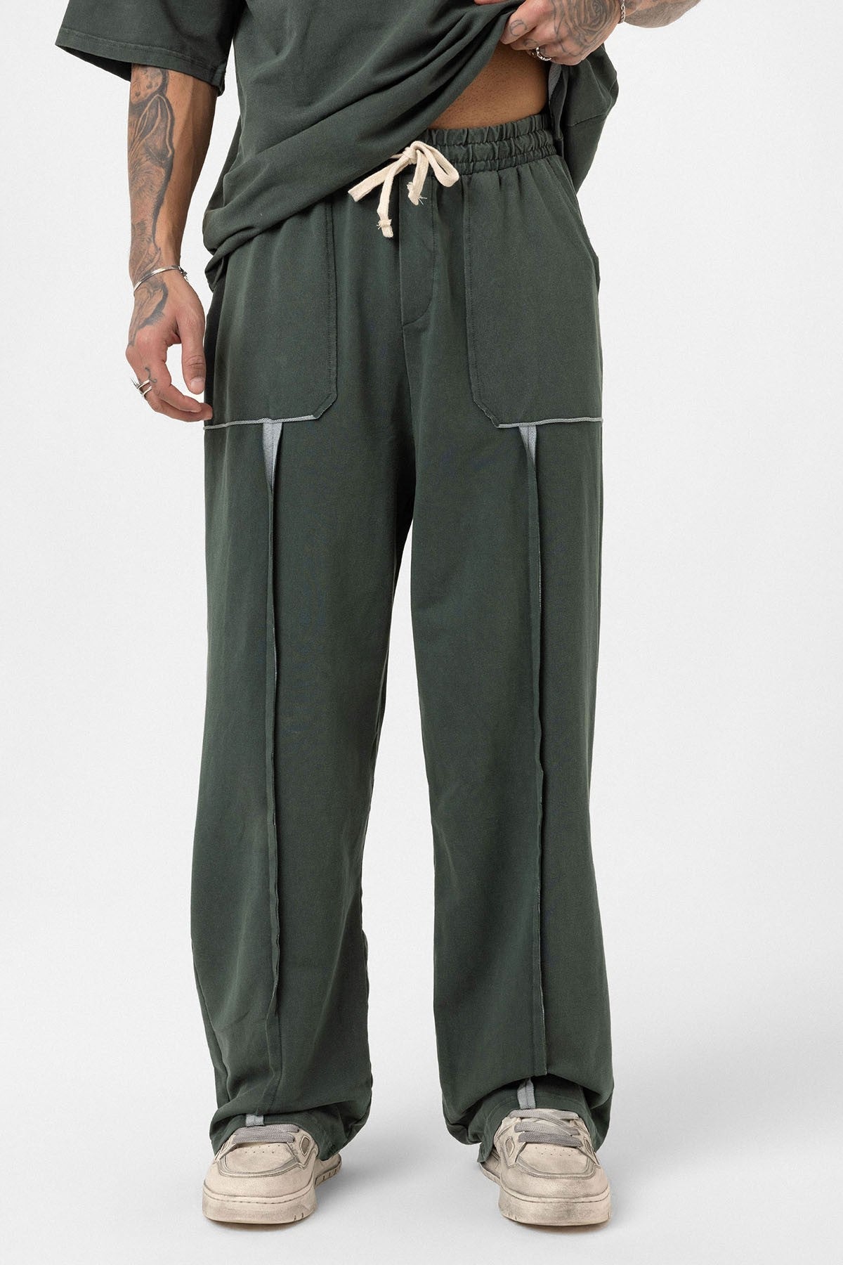 Oversized Printed Sweatsuit Set (Machine Washable)