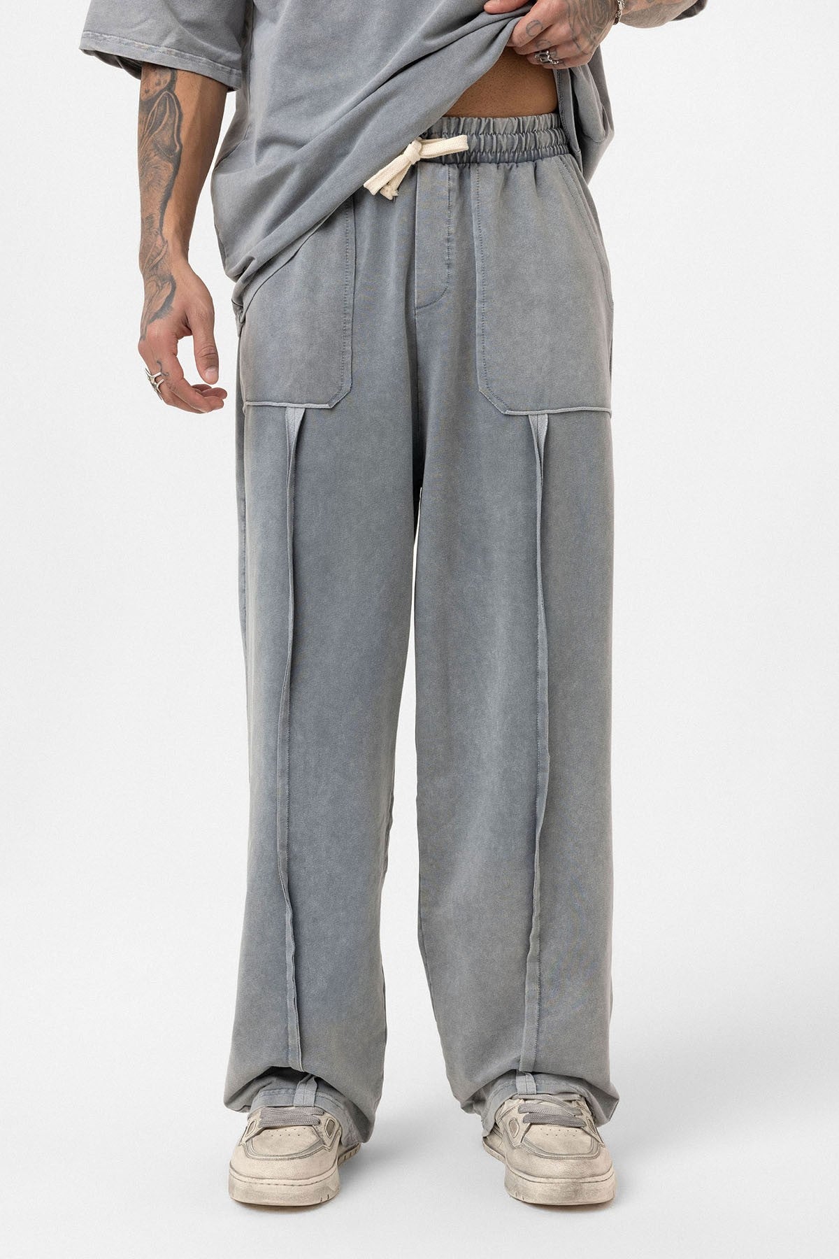 Oversized Printed Sweatsuit Set (Machine Washable)