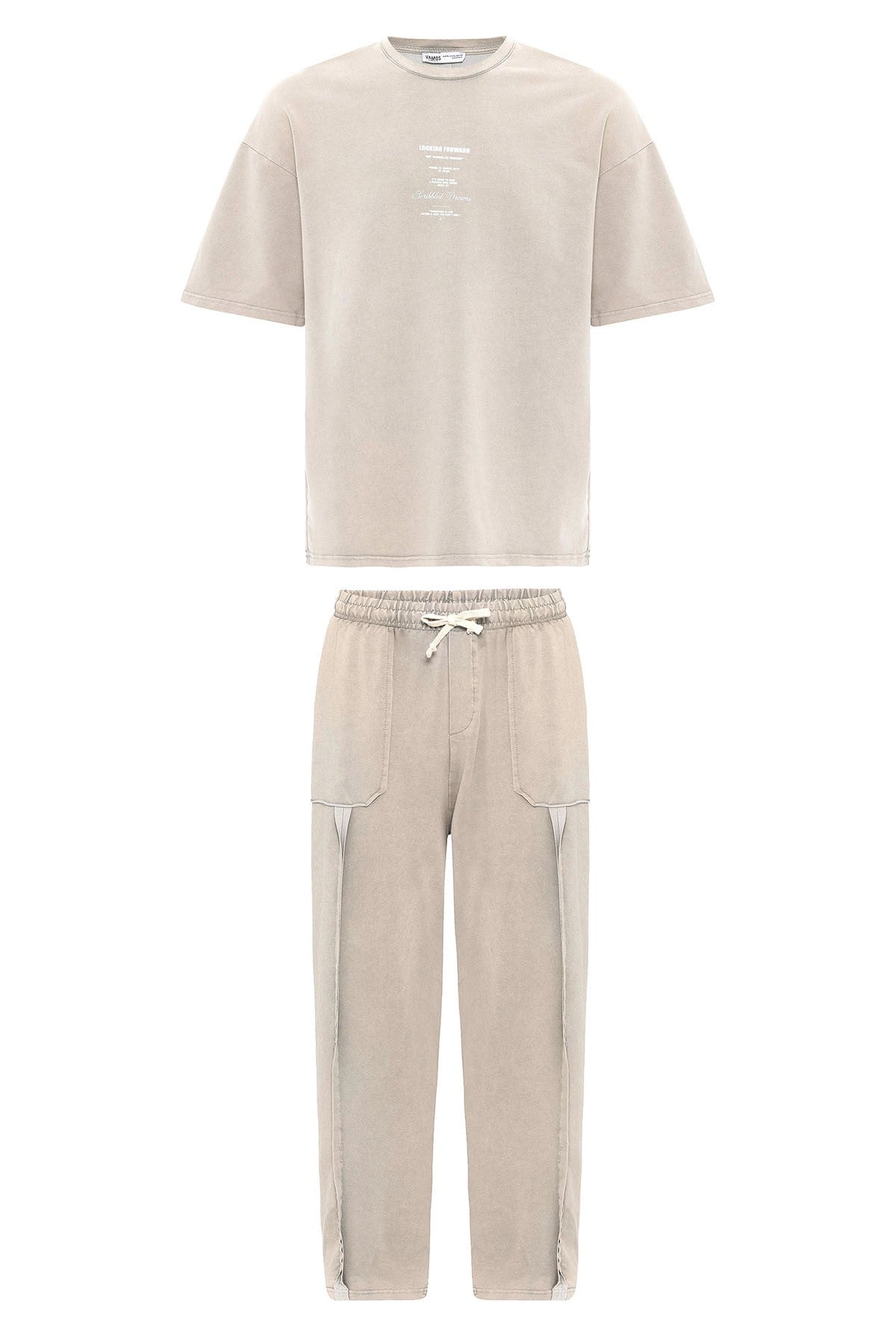 Oversized Printed Sweatsuit Set (Machine Washable)