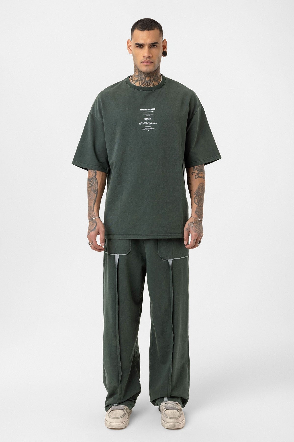 Oversized Printed Sweatsuit Set (Machine Washable)
