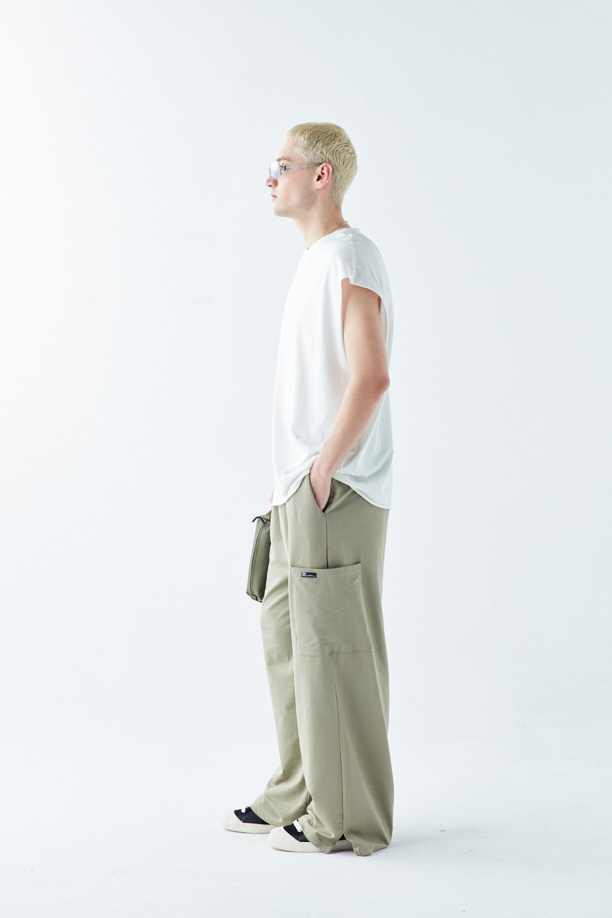 Oversized Sweatpants with Cuffed Legs and Side Pockets