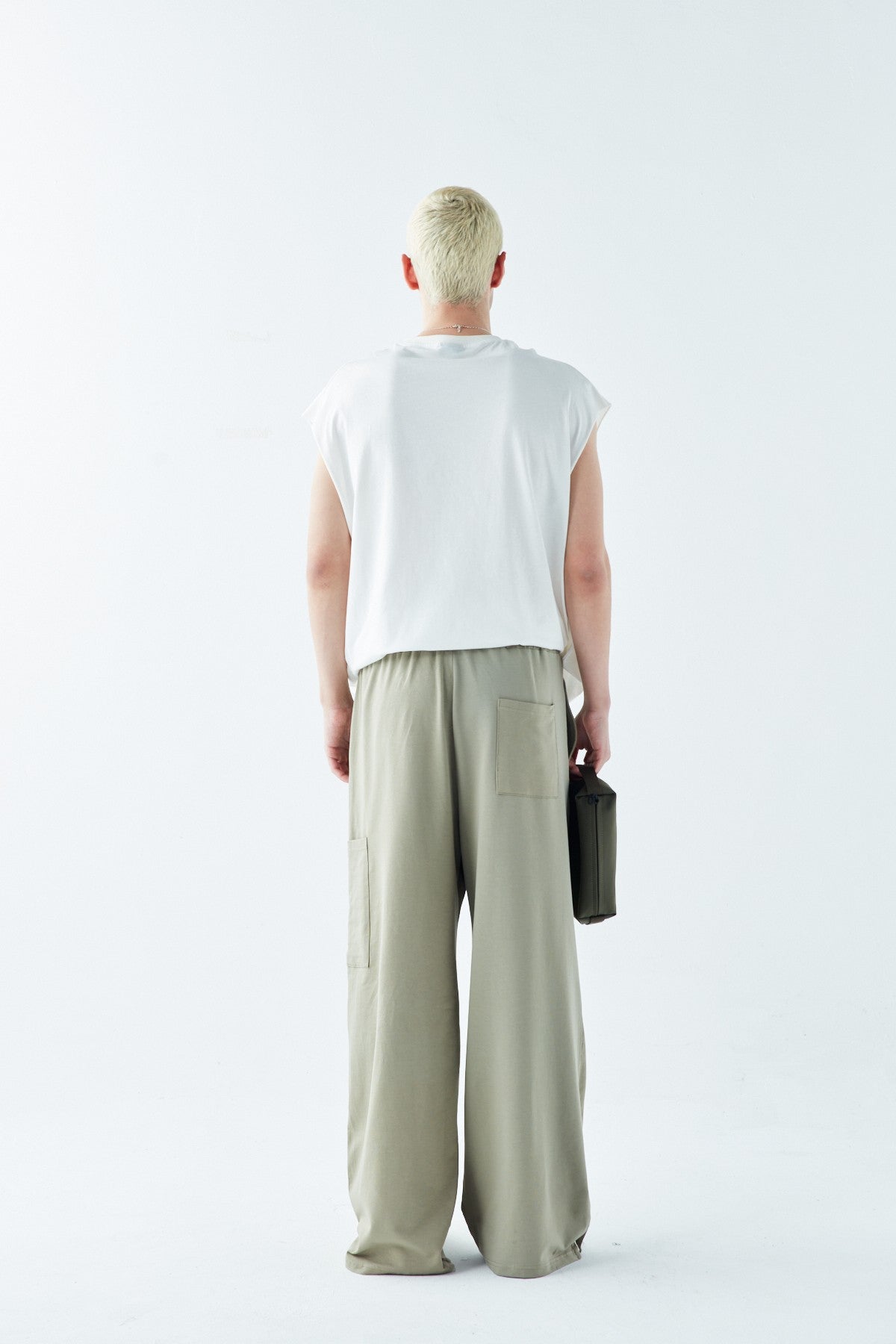Oversized Sweatpants with Cuffed Legs and Side Pockets