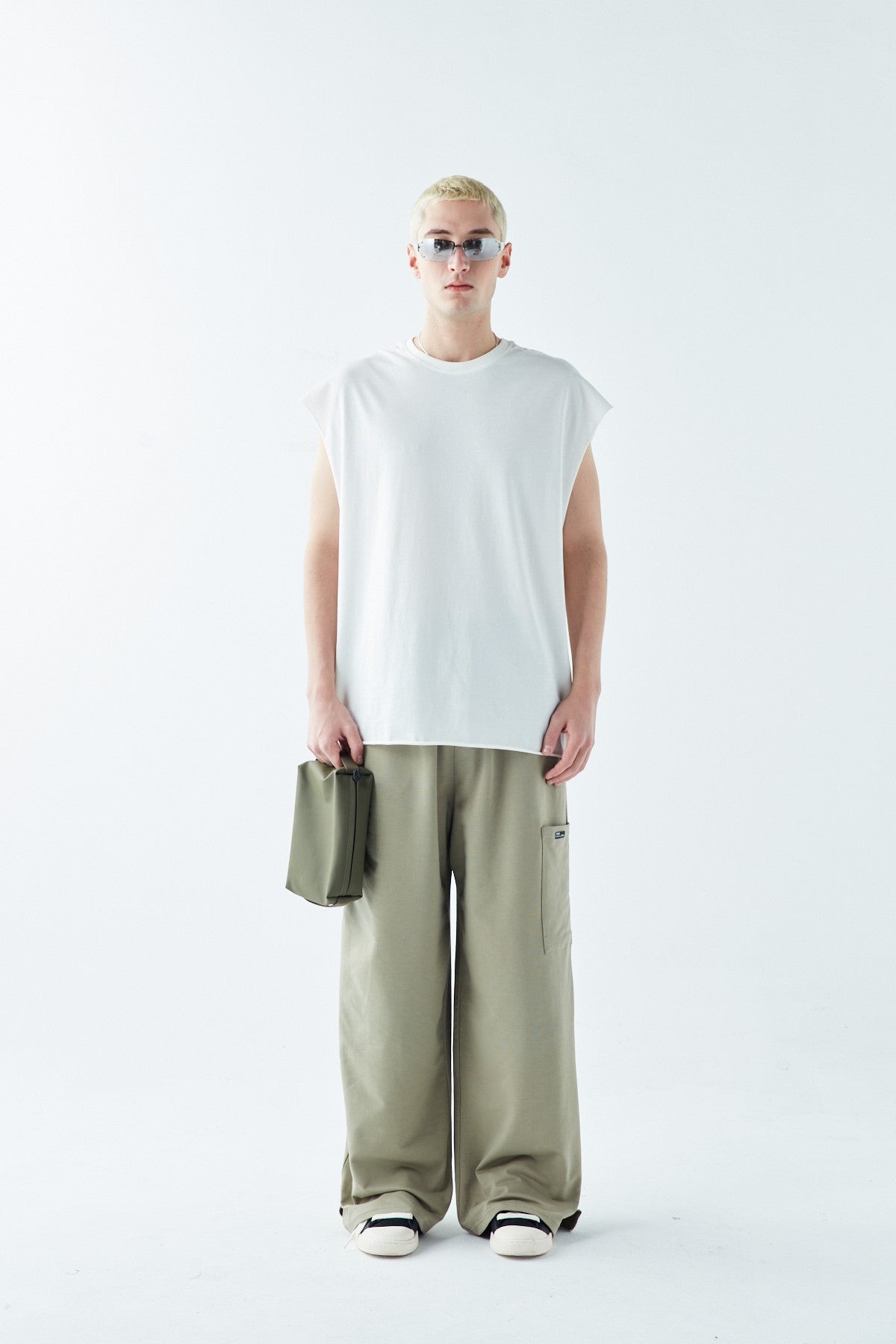 Oversized Sweatpants with Cuffed Legs and Side Pockets