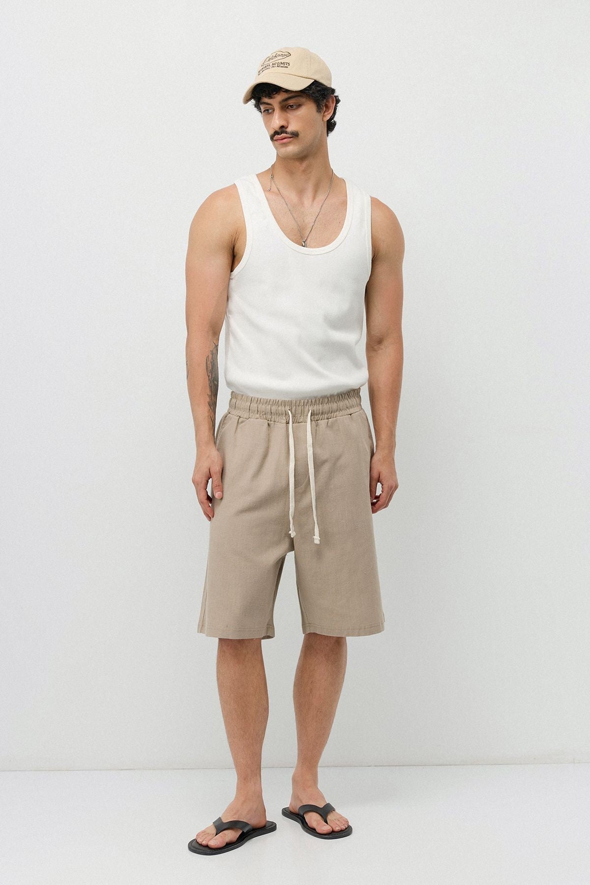 Basic Oversized Linen Shorts