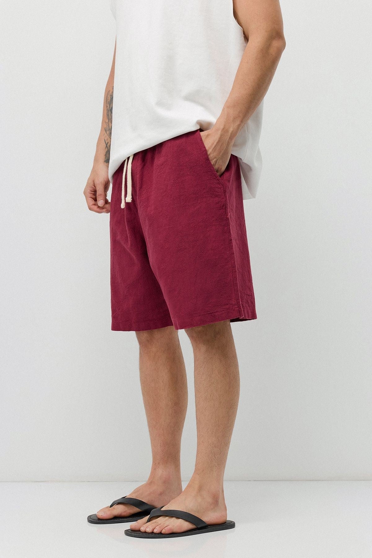 Basic Oversized Linen Shorts