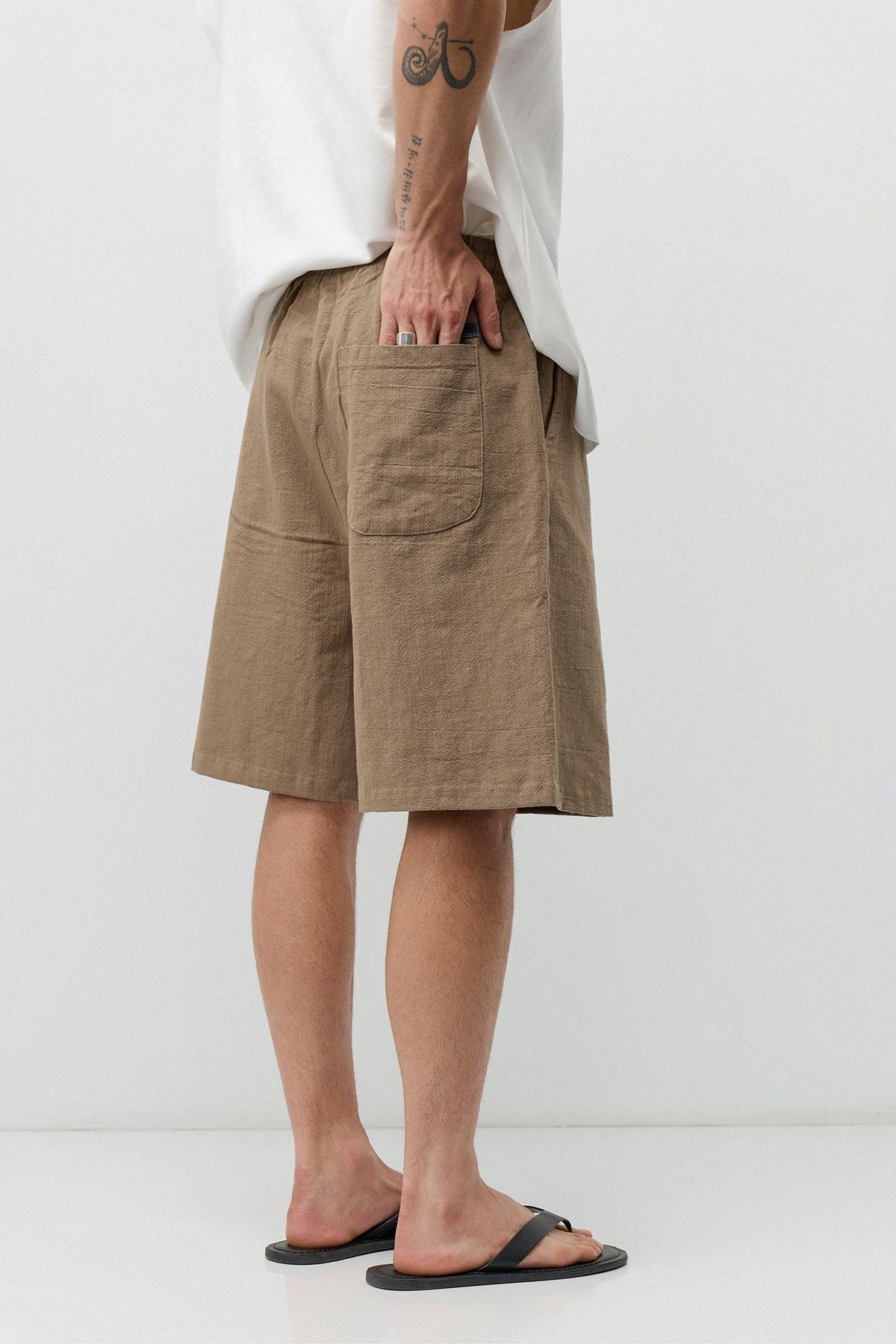 Basic Oversized Linen Shorts