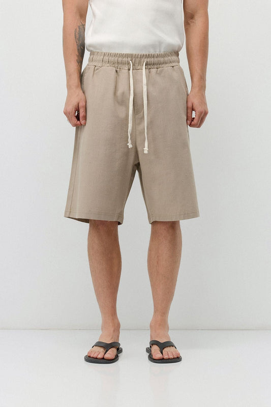 Basic Oversized Linen Shorts