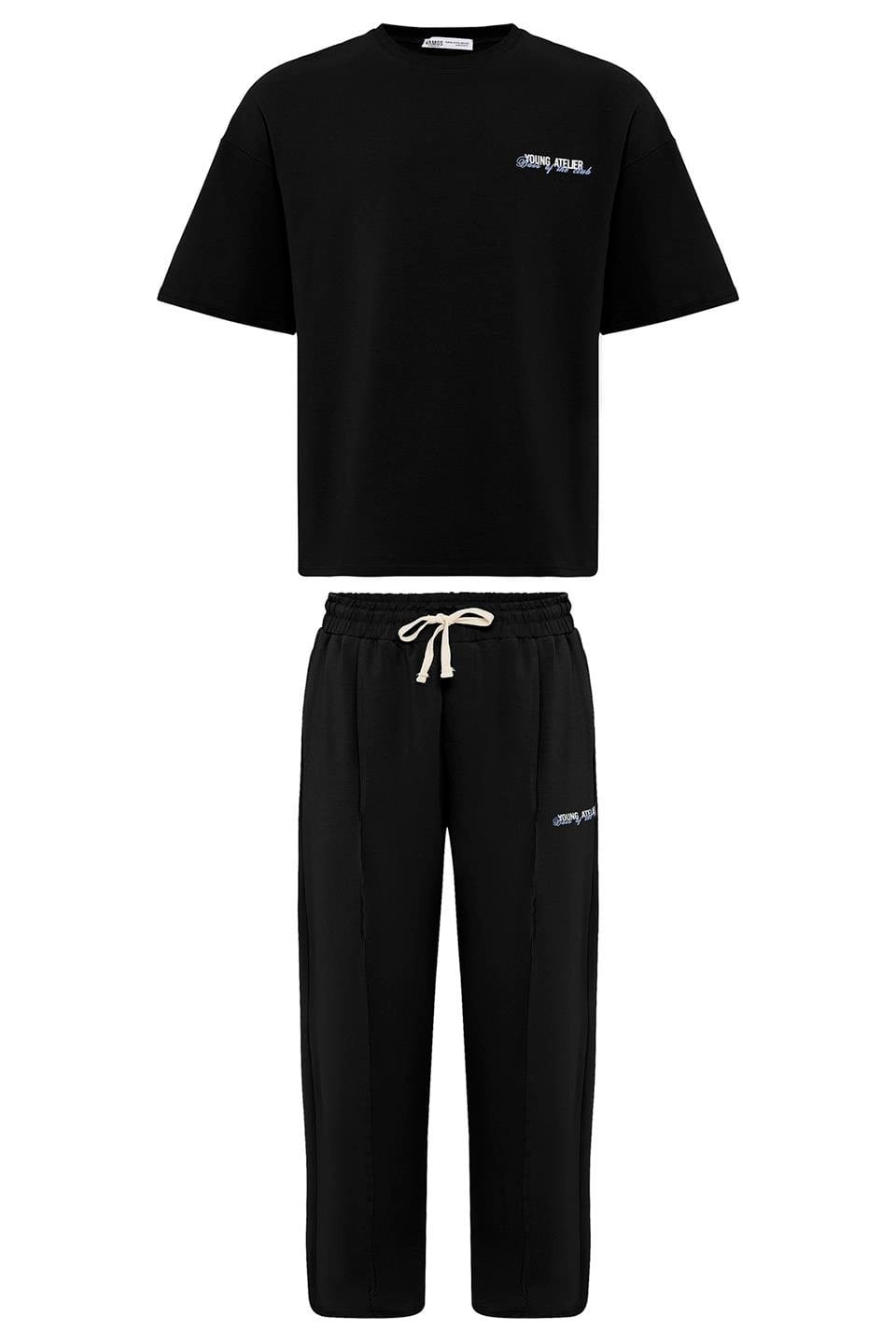 Oversized Sweatsuit Set with Slit Hem
