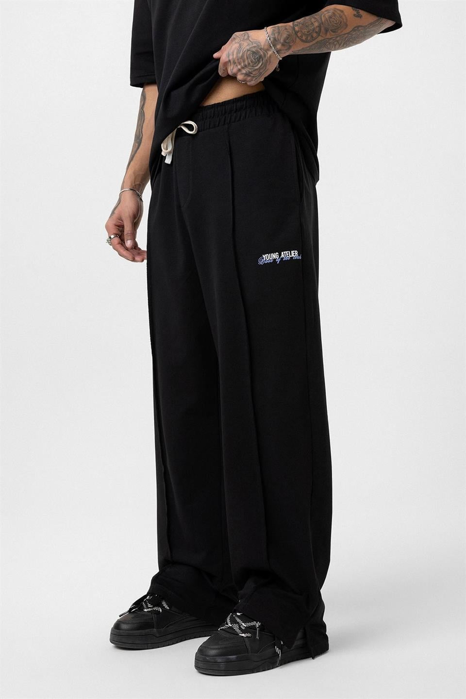 Oversized Sweatsuit Set with Slit Hem