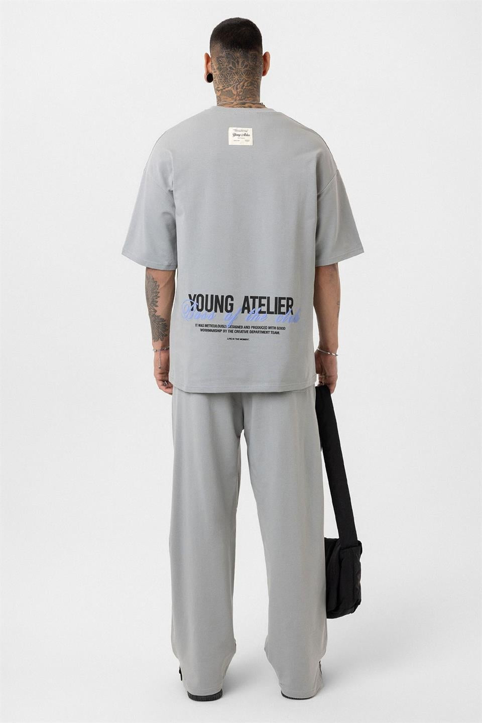 Oversized Sweatsuit Set with Slit Hem