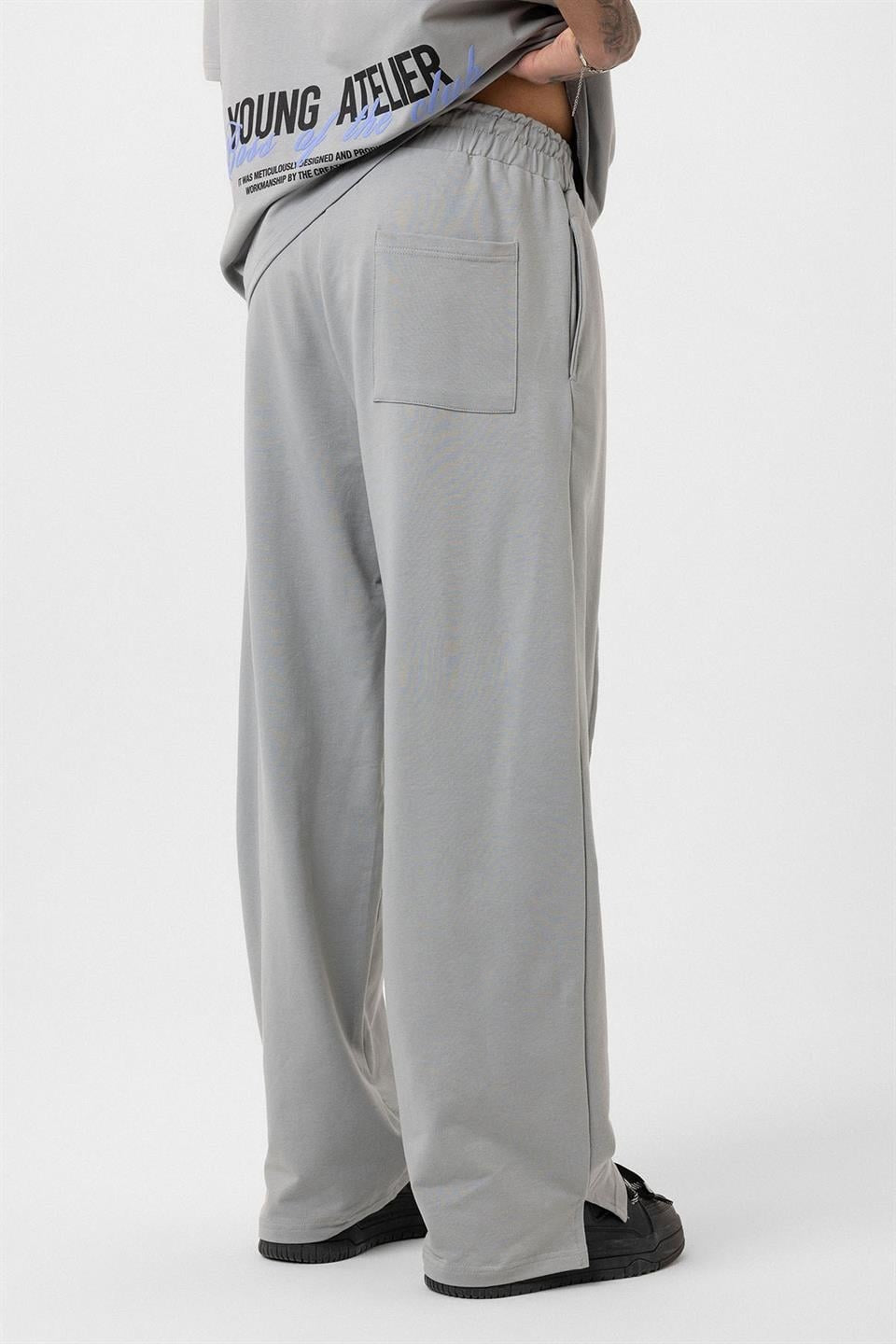 Oversized Sweatsuit Set with Slit Hem
