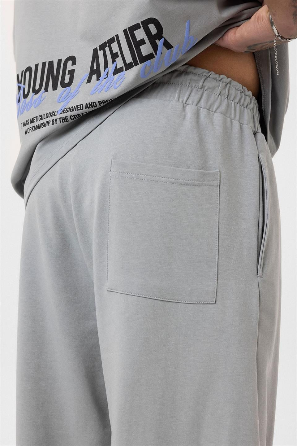 Oversized Sweatsuit Set with Slit Hem