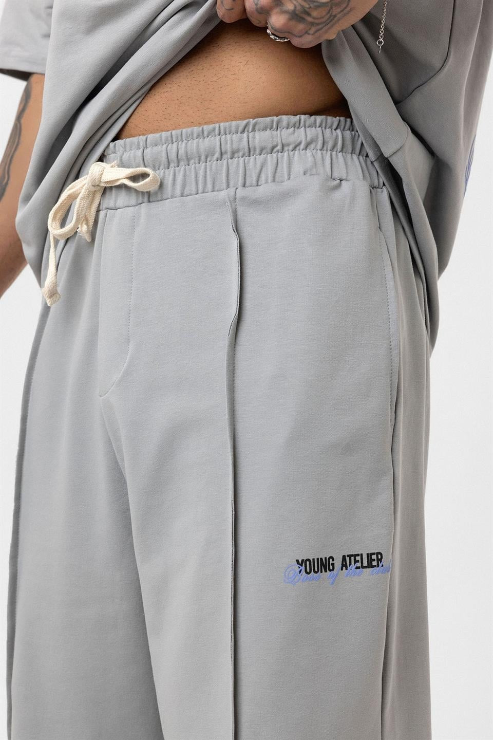 Oversized Sweatsuit Set with Slit Hem