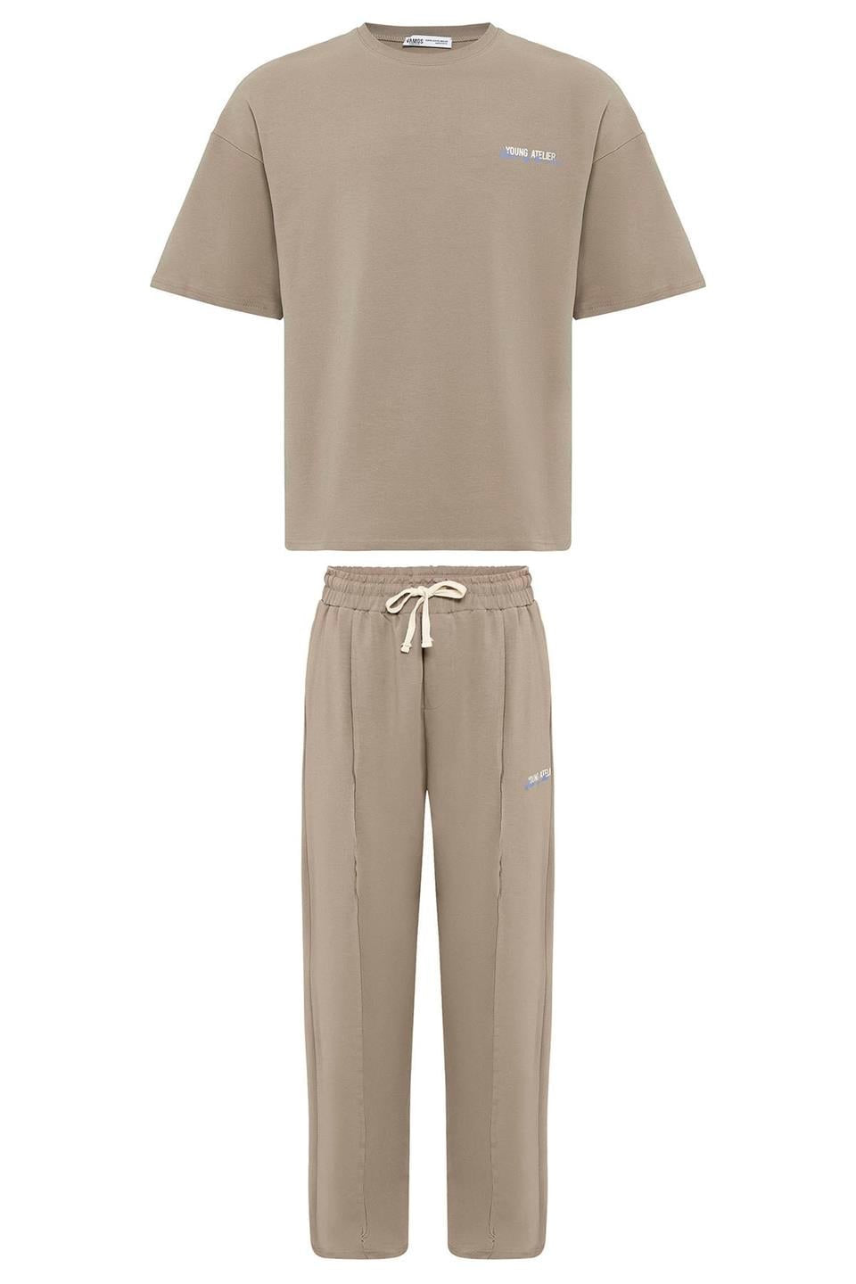 Oversized Sweatsuit Set with Slit Hem