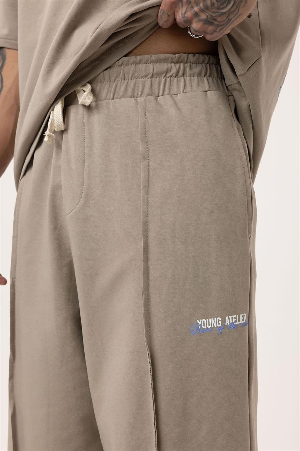 Oversized Sweatsuit Set with Slit Hem