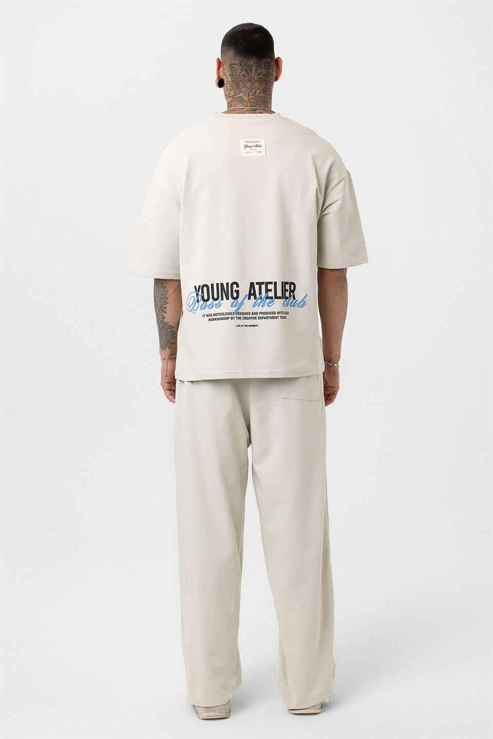 Oversized Sweatsuit Set with Slit Hem