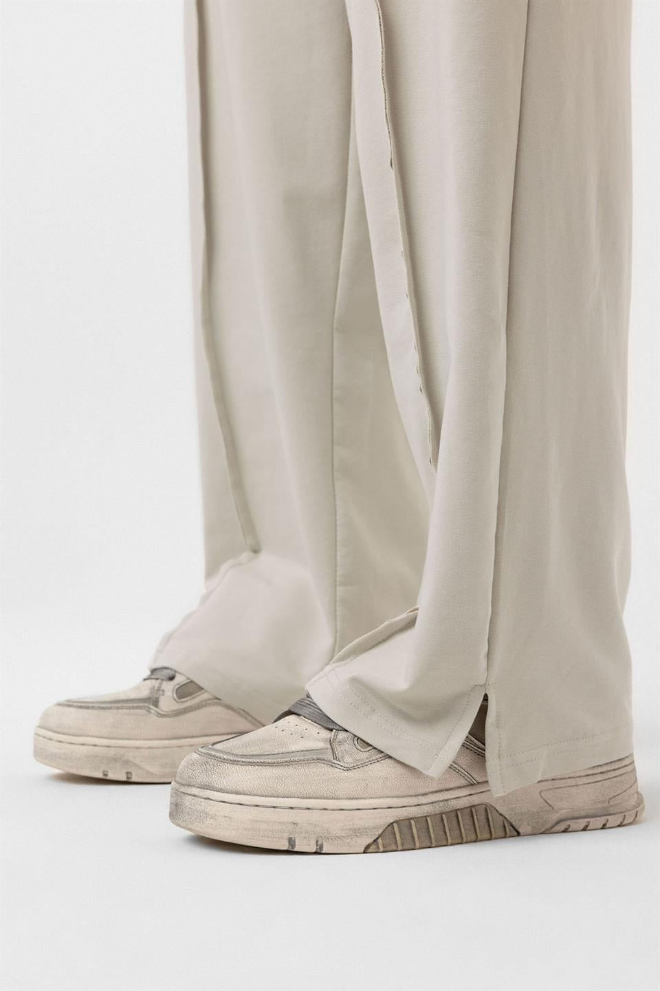 Oversized Sweatsuit Set with Slit Hem