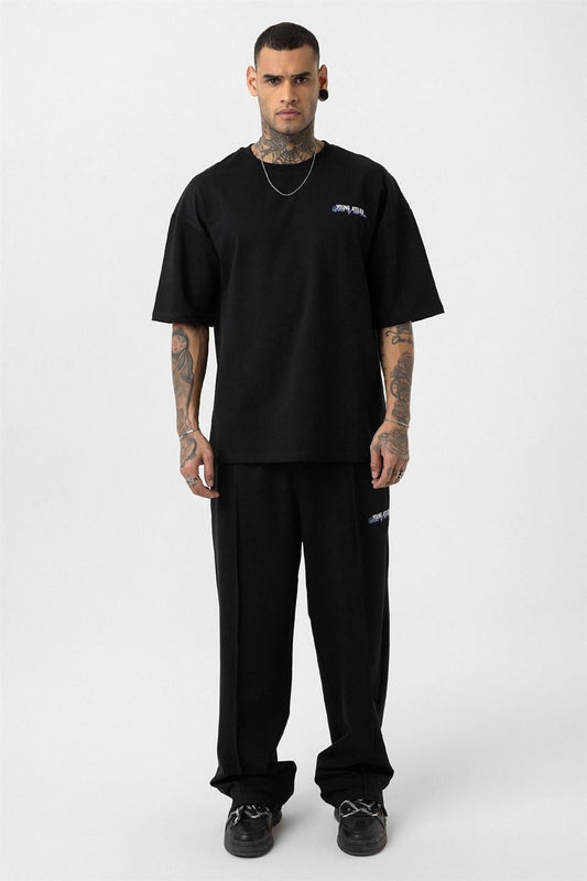 Oversized Sweatsuit Set with Slit Hem