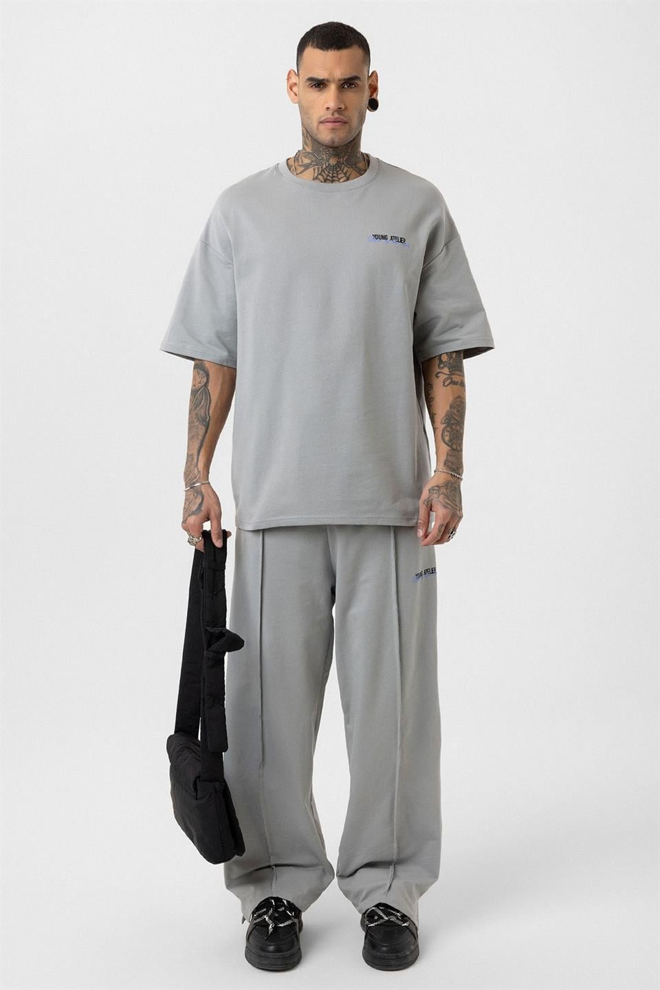 Oversized Sweatsuit Set with Slit Hem